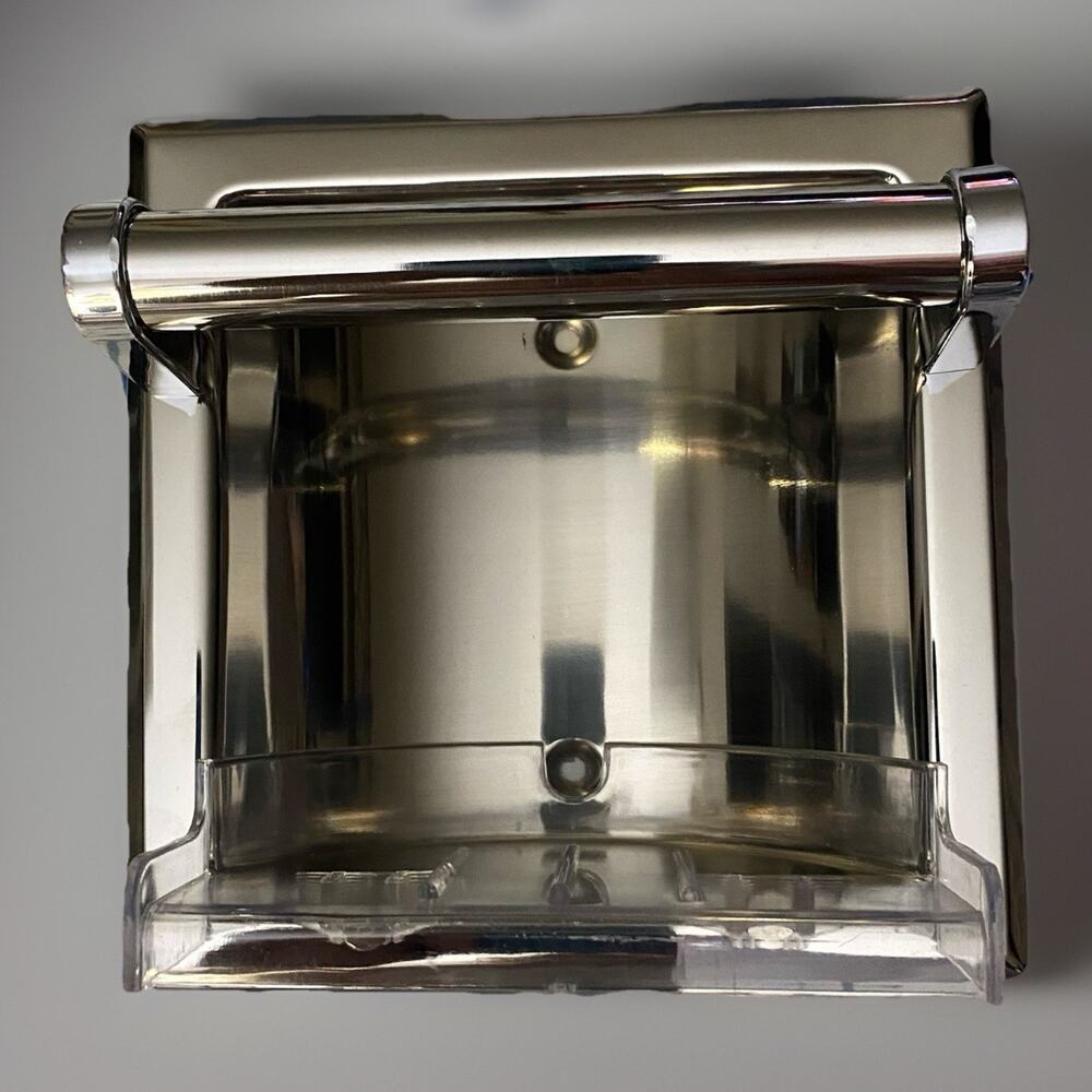 Donner Recessed Soap Holder and Utility Bar in Chrome 5.25" Square